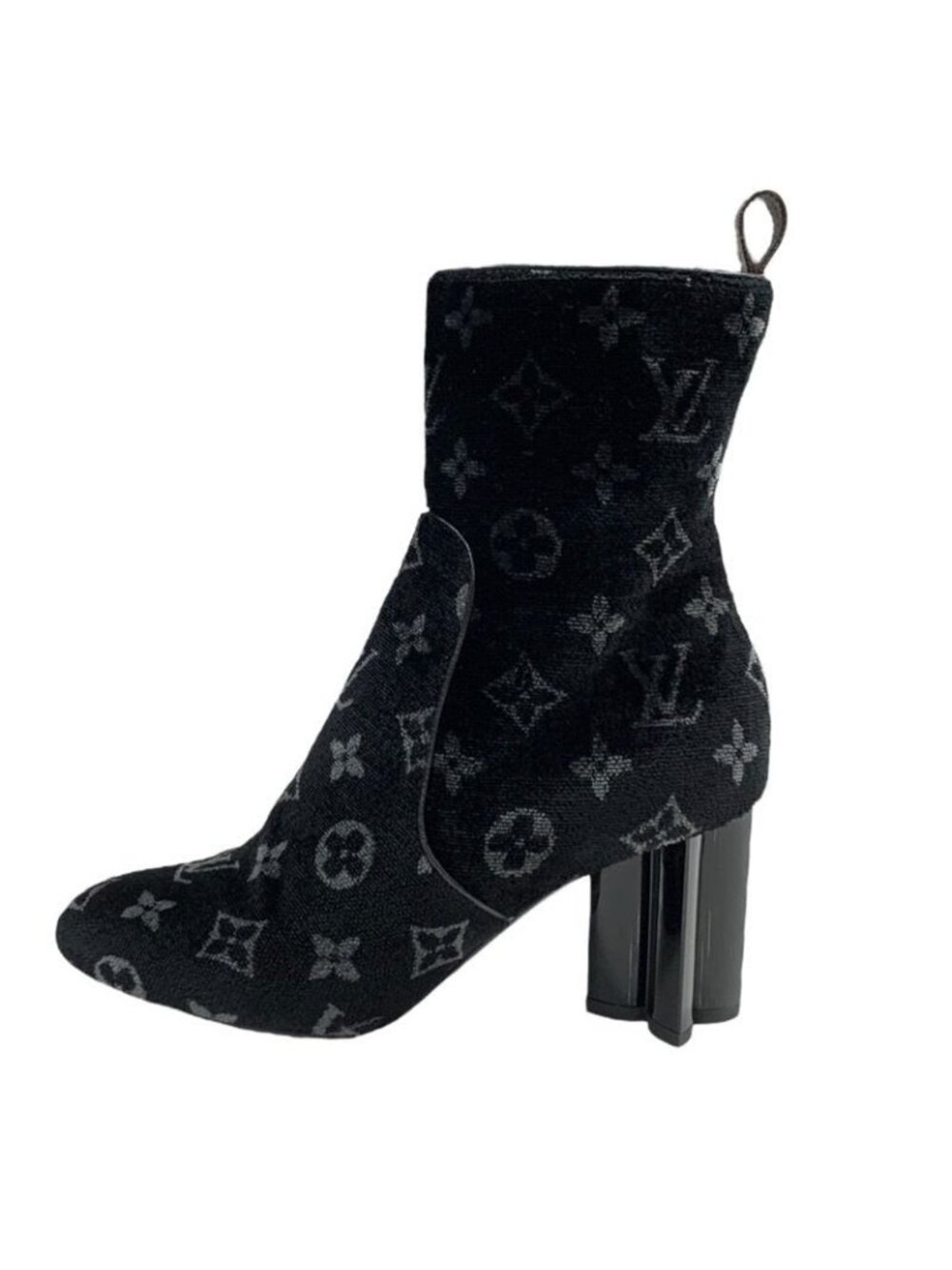 Louis Vuitton Silhouette Line Boots Short Shoes Velor Black Monogram - Picture 3 of 9